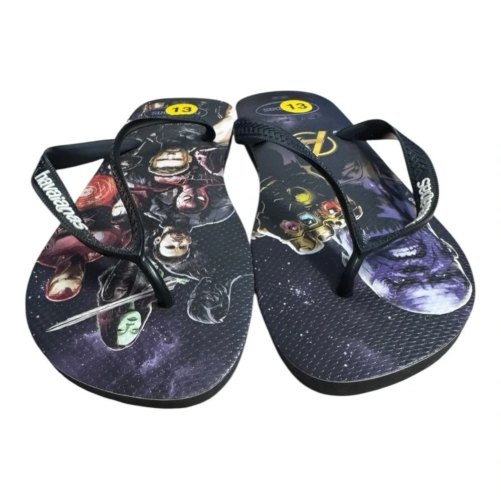 Havaianas x Marvel Avengers Flip Flops Sandals Men 13 Guardians Galaxy Black